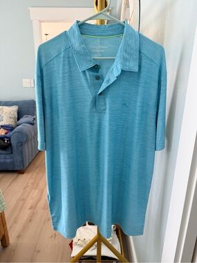 Tommy Bahama Turquoise Short-Sleeve Polo Shirt